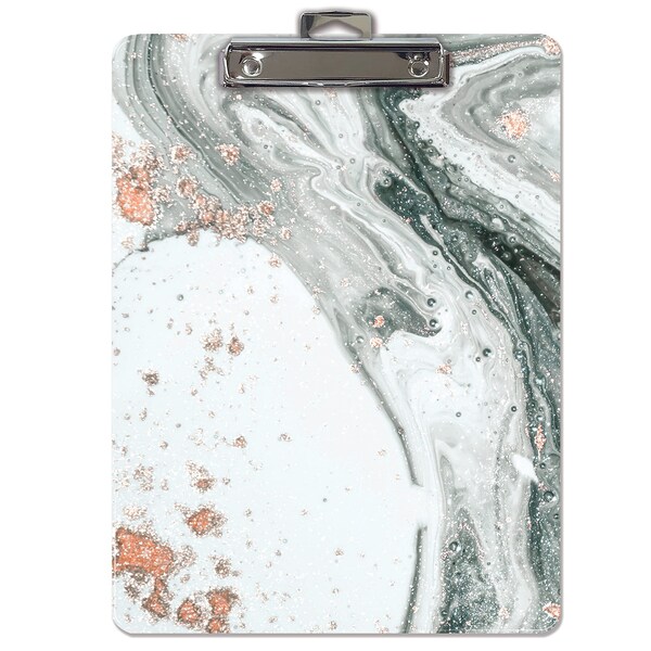 Better Office Products Fashion Clipboard, Marble Design, A4 Letter Size, 12.5in. x 9in. Wooden Clipboard, Low Profile Clip 45057 - main
